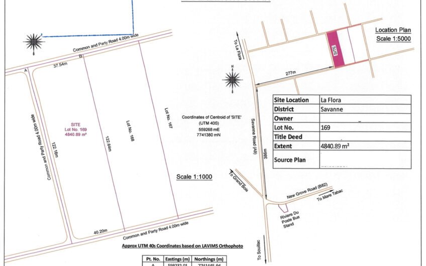 For sale agricultural land at Morcellement Agricole SIT at La Flora.